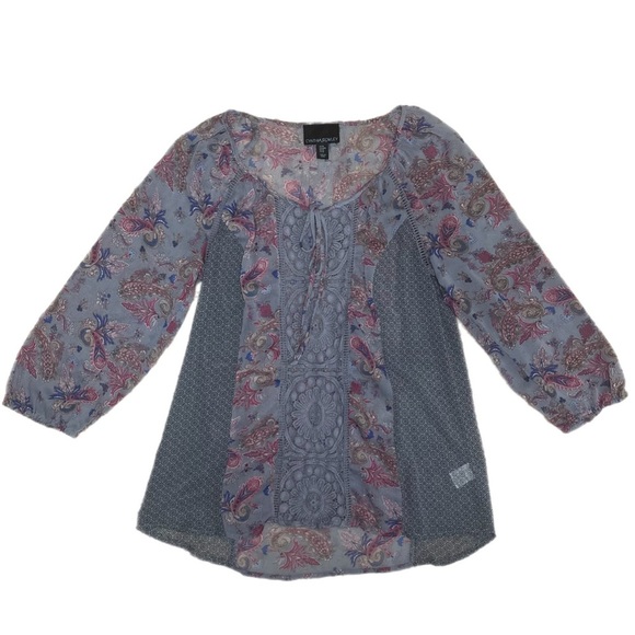 Cynthia Rowley boho floral/paisley top - Picture 1 of 4